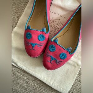 Charlotte Olympia Pink Cat flats